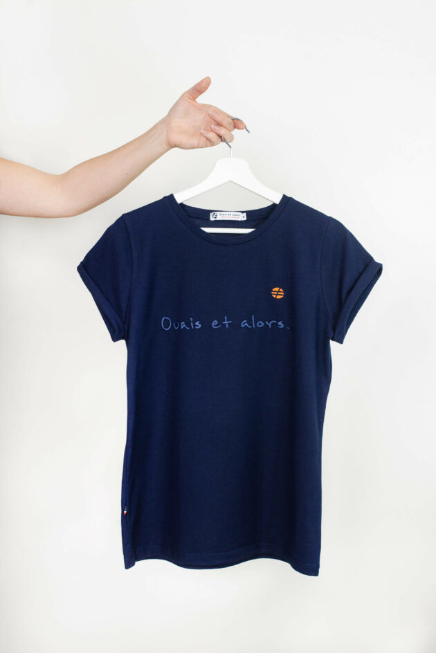 "L'initial" Femme Navy - broderie ton sur ton