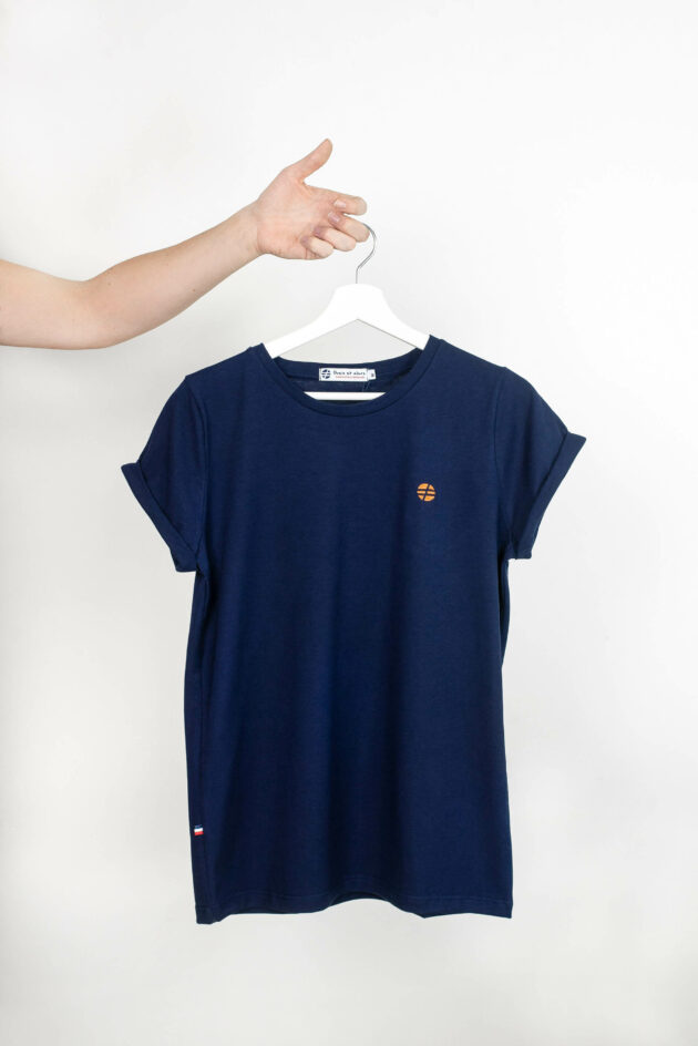 "L'initial" Femme Navy - logo simple orange