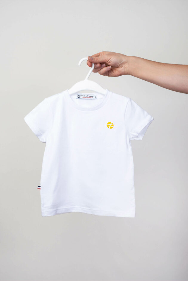 "L'initial" Enfant blanc - logo simple jaune