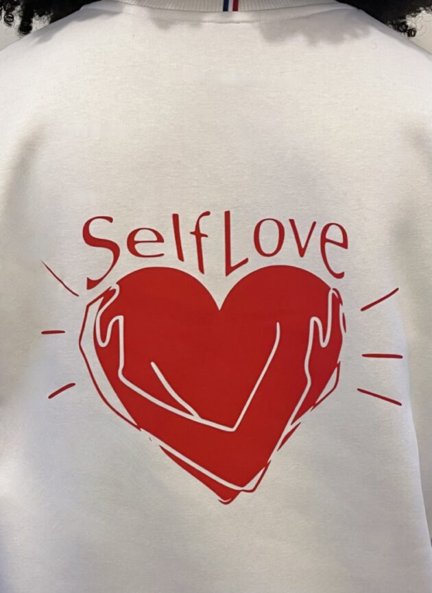 "Le Self Love" - Sweat Blanc Unisexe – Image 2
