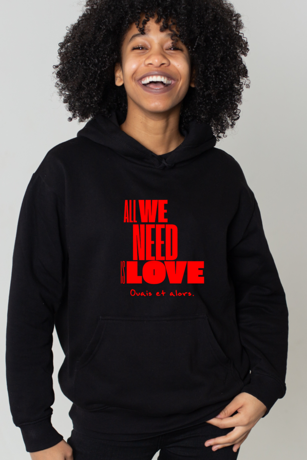 "All We Need Is Love" - Hoodie noir Unisexe – Image 2