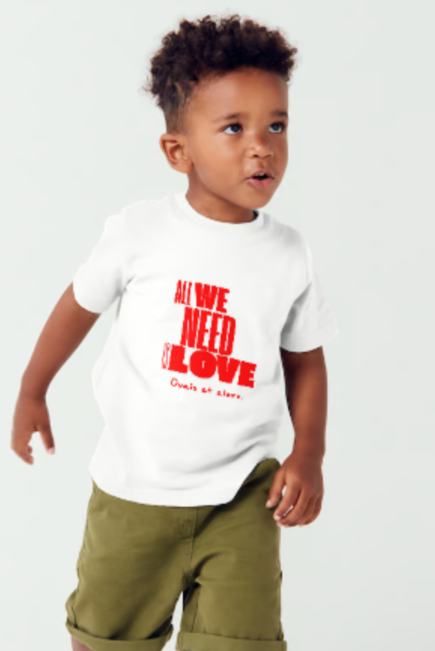 "All We Need Is Love" - T-shirt Blanc Enfant – Image 2