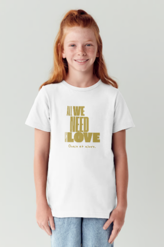 "All We Need Is Love" - T-shirt Blanc Enfant