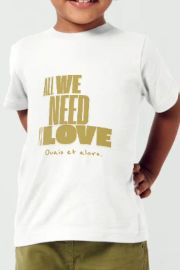"All We Need Is Love" - T-shirt Blanc Enfant – Image 3