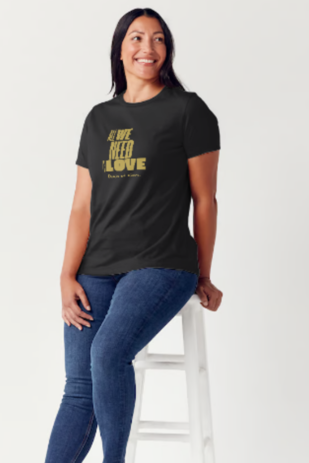 "All We Need Is Love" - T-shirt noir femme – Image 2