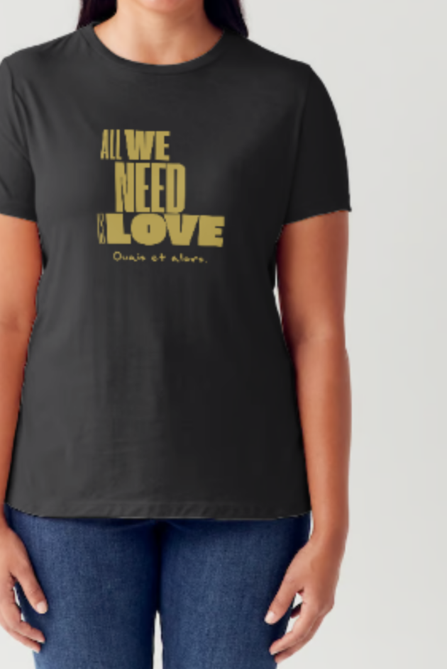 "All We Need Is Love" - T-shirt noir femme