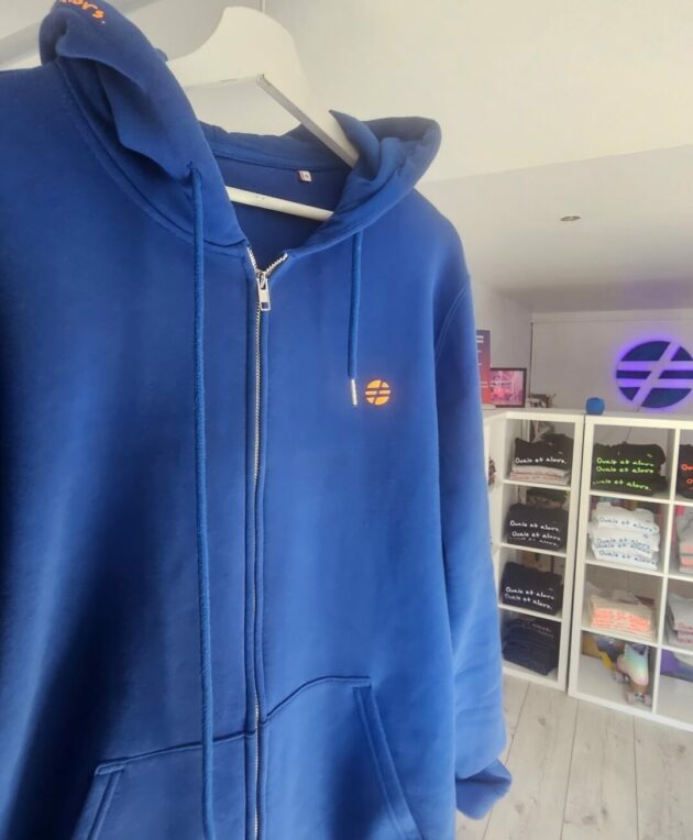 "Le Royal Zip" - Gilet Zippé Unisexe Bleu Royal – Coton Bio Épais | Ouais et alors